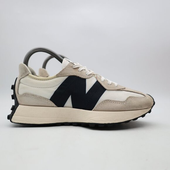 New Balance 327 Women's Size 6.5 B Sea Salt Black Suede Retro Sneaker WS327FE - Picture 1 of 10